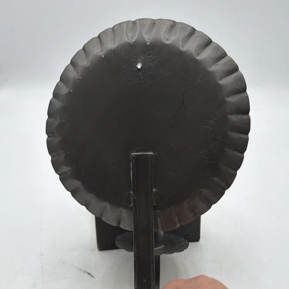 Vintage Tin Round Reflector Crimped Wall Sconce Candle Holder Prim Folk Decor